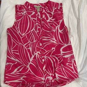 Banana Republic Pink and White Floral Blouse